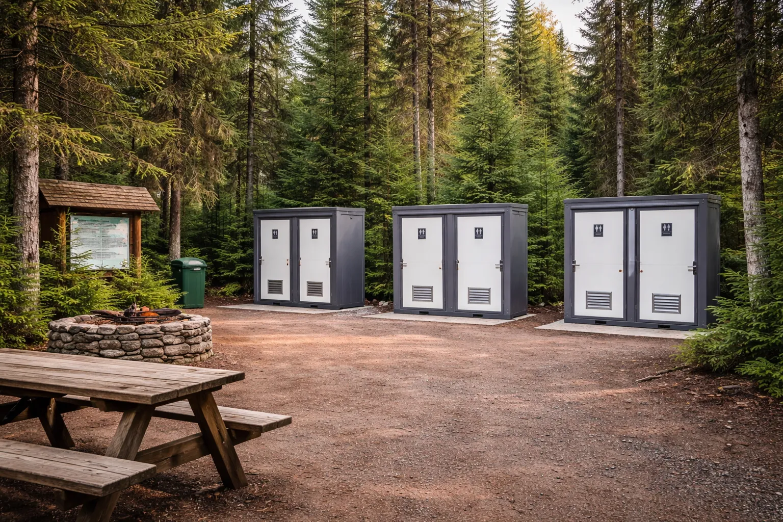 Toilette Double Portable 7' — Chantier construction — Alberta